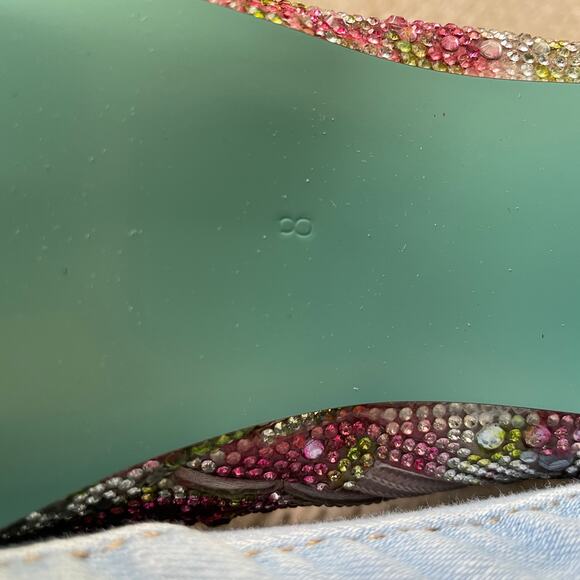 BETSEY JOHNSON DELLA Pink Rhinestone Floral Booties Size 8 Bling Sparkle NEW - Picture 14 of 14